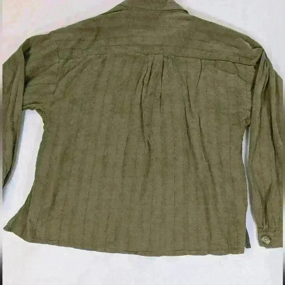 Ann Taylor Loft Green Long Sleeve, Button Down Pullover, Embroidered, Top XS - Picture 3 of 10